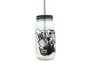 Duck Dynasty Official Hey Si Clear 16oz Mason Jar with Straw