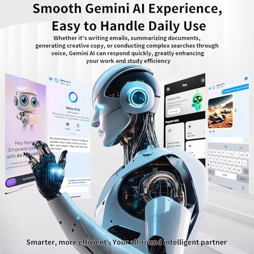 Image of Android Tablet with Keyboard, Android 15 Tablet 10 inch, 26GB+256GB+2TB Expand, 2-in-1 Tablets with 8-Core, 5G WiFi, 8000mAh, BT5.0, GMS, GPS, Gemini AI, Tablets PC with Mouse, Case, Stylus(Black)