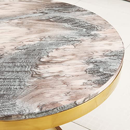 Table ronde en marbre salon petite table basse d'appoint en acier - 4