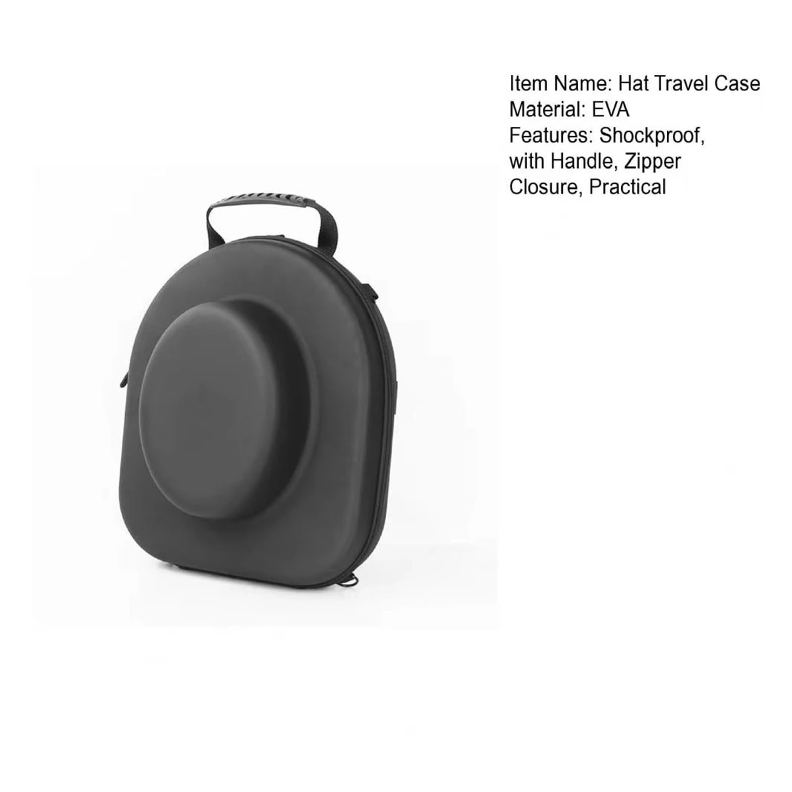 Scatola per cappelli da cowboy Borsa portaoggetti for cappello da cowboy | Scatola da viaggio 38,5 * 32,5 cm, con chiusura a cerniera con maniglia, portapacchi impermeabile, supporto rigido
