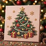Diamond Painting Weihnachten 20 x 20 cm DIY Bastelset (Weihnachtsbaum)