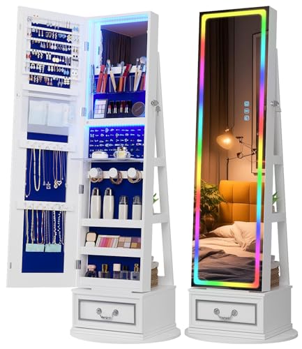 Vlsrka LED Jewelry Cabinet with Touch Screen & Lights