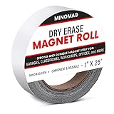 MINOMAG 1' x 25' Dry Erase Magnet Roll | Create Custom Length 1 Inch Whiteboard Strips by Cutting the Magnet Tape Roll