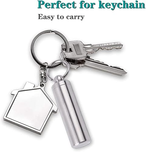 Miniatura 4 de FULLGUEEN - Pastillero portátil, impermeable, de una sola cámara, de acero inoxidable, pastillero pequeño para viajes al aire libre, campamento,