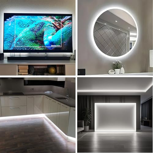 Image of 3.28FT White Neon Light Strip, 5V USB White Led Strip Lights with Touch Controller, Flexible Neon Rope Light for Bedroom, Party, Home Decor, Poster Lights