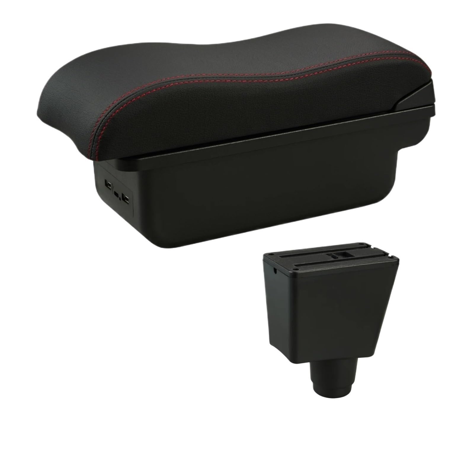 UMDJJU For Logan For Sandero II 2 Armrest Box Car Interior Retrofit Accessories Storage Car Centre Console Armrest Box(C1 Red Line USB)