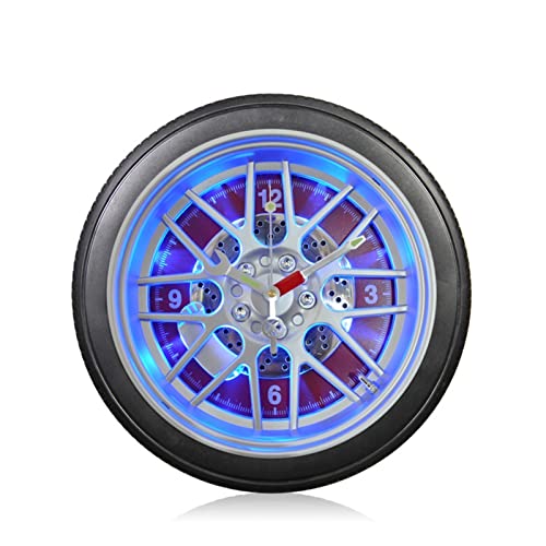 Horloge murale pneu lumineuse créative pour decoration bureau et salon