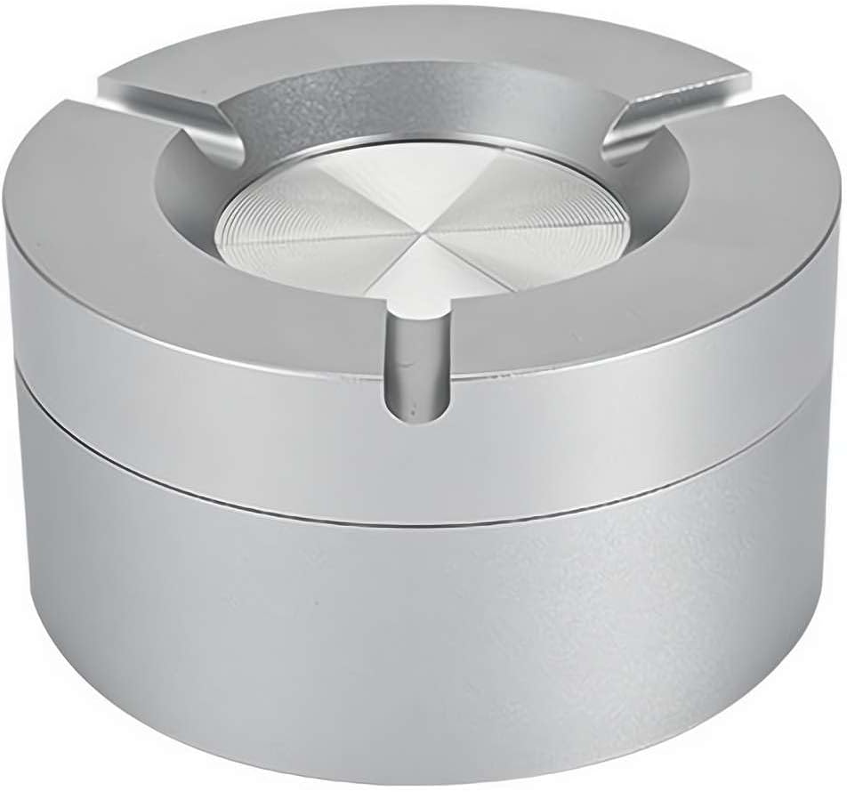 SHAPERME Silver Car Ashtray, 360° Stainless Steel Twist-Lock with Holder for Car & Home, Drop-Proof High-Temperature Resistant Ashtray with Spin Lid for Indoor Vehicle