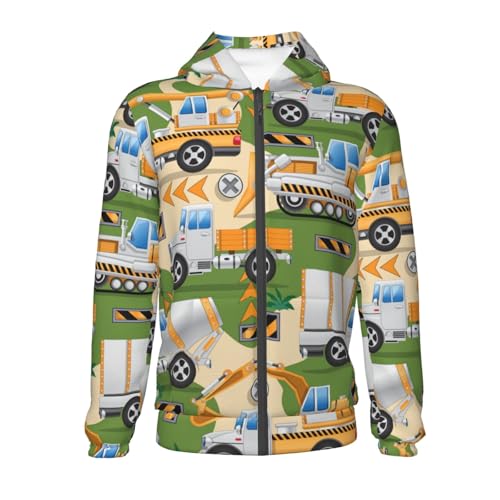 Construction Machinery1 Kid Hoodies Boys Zip Up Sweatshirts Girls Pullover with Pocket2