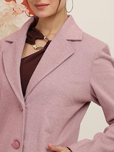 Image of CHKOKKO Women Chic Winter Coat Single Breasted | Knee Length Design with Buttoned Closure and Practical Front Side Pockets for Stylish and Comfortable Wear