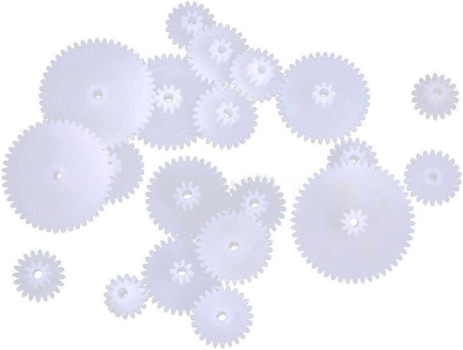 Plastic Motor Gears, DIY Robot Kit Pulley Belt Single and Double Reduction Gears Worm Set, for DIY Car, Robot,Accessories DIY, Pack of 64 Pcs