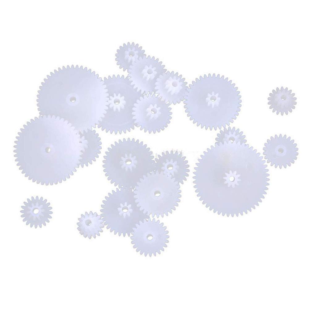 Plastic Motor Gears, DIY Robot Kit Pulley Belt Single and Double Reduction Gears Worm Set, for DIY Car, Robot,Accessories DIY, Pack of 64 Pcs