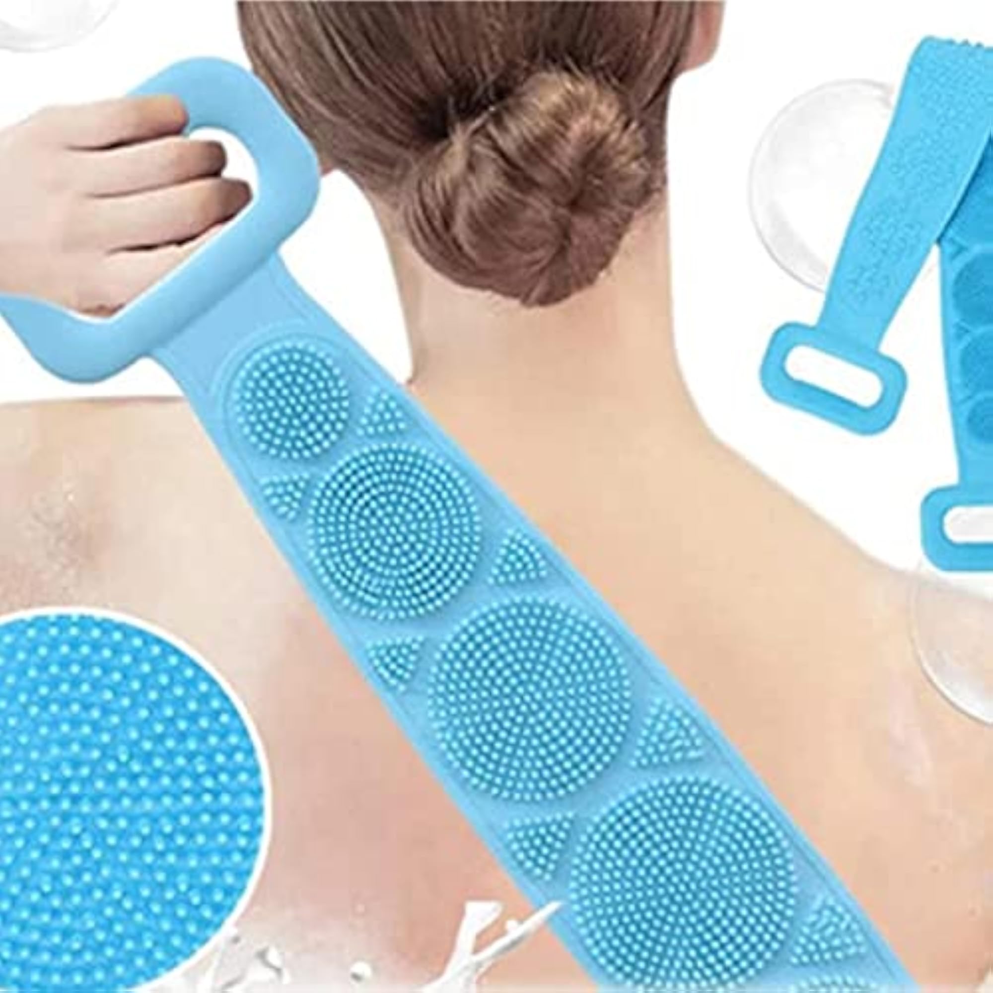 Silicone Body Back Scrubber, Double-Sided Bathing Brush