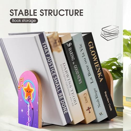 Sujetalibros de música de madera resistentes con base metálica estable 8