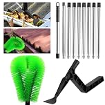 Gutter Cleaning Tools 390cm with 9-Section Pole Gutter Cleaner Gutter Cleaning from The Ground Adjustable Gutter Cleaning Brush from The Ground Multi-Functional Extended Handle Brush Gutter Cleaner