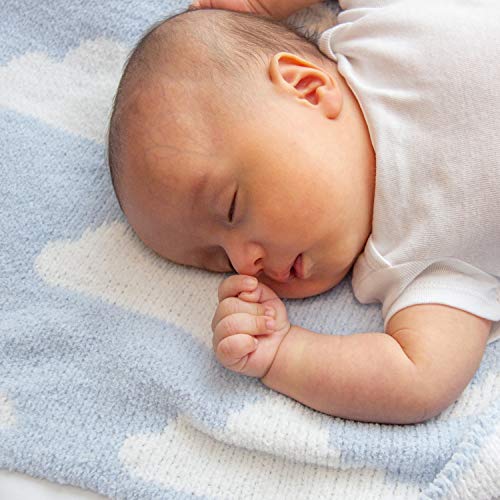 Living Textiles 203225 Blue Clouds Chenille Soft Baby Blanket Reversible Premium Cozy Fabric For Best Comfort - For Infant,Toddler,Newborn,Nursery,Boy,Unisex,Throw,Crib,Stroller,Gift thumb #5
