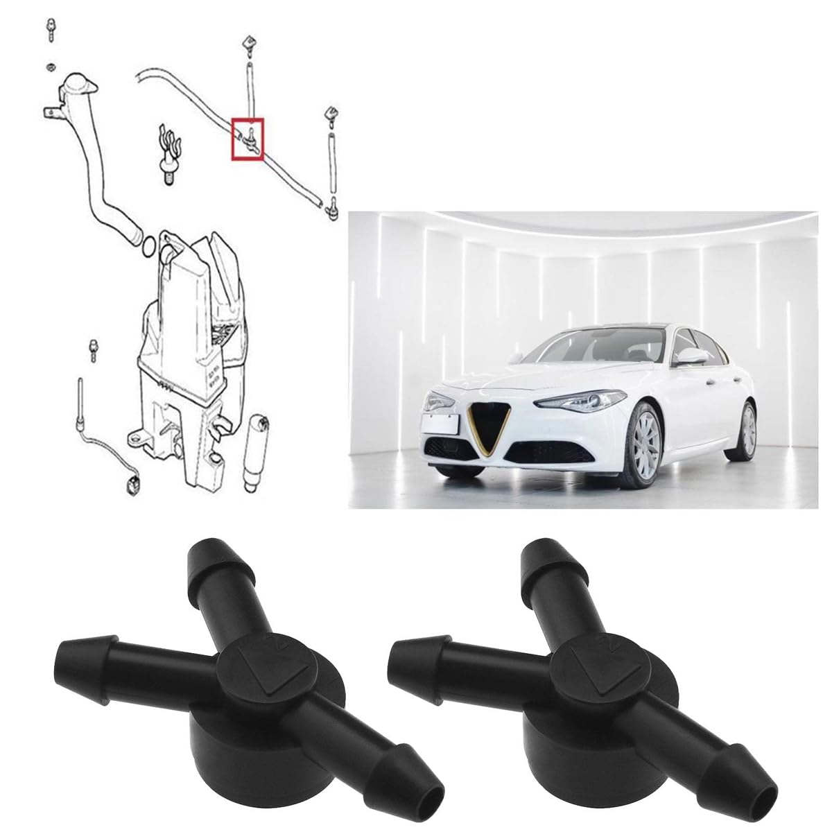 2 pezzi Nissan Y-Pipe valvola di ritegno tubo lavavetri per Qashqai X-Trail Sunny Altima Sentra Rogue
