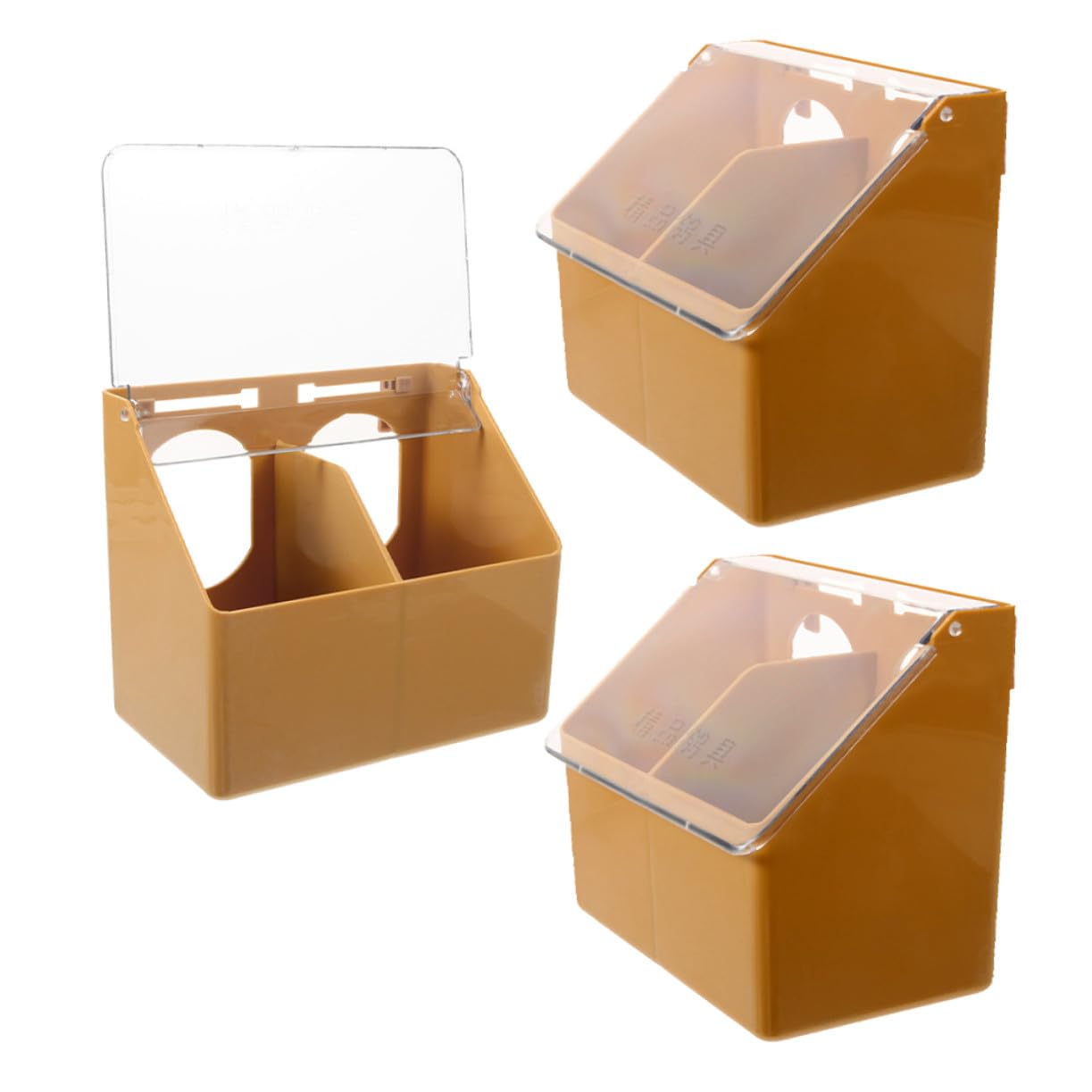 ARTIBETTER 3 pièces Boîte à Nourriture pour Oiseaux Distributeur Suspendu à Double Compartiment Plastique Résistant pour Cage Mangeoire Multifonction Pratique pour Pigeons et Petits Oiseaux