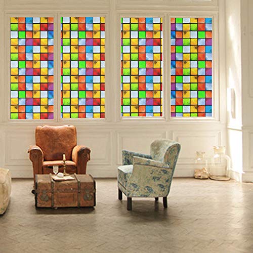 Pellicola per finestra privacy colorata griglia