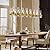 Modern Gold Linear Chandelier for Dining Room, 54'' Rectangular Dining Chandeliers Over Dining Table 16 Light, Linear Chandelier Lighting Fixture with Glass over Kitchen Island, Includes Bulbs
