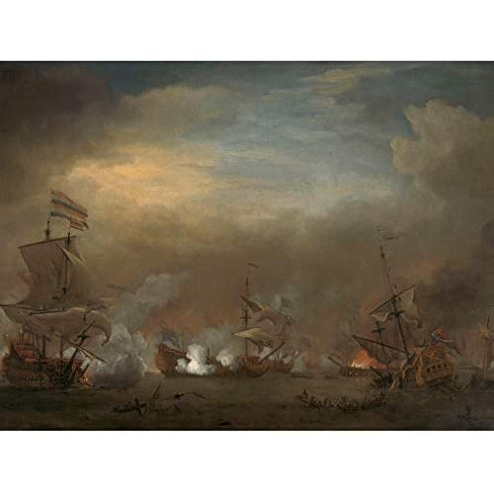 Artery8 Encounter During The Battle Of Kijkduin Unframed Wall Art Print Poster Home Decor Premium