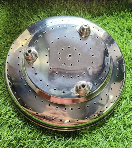 Image of Stainless Steel Bhakhri Dish | Large Size Steel Serving Plate for Roti, Bhakhri, Paratha | Heavy Gauge, Rust Resistant