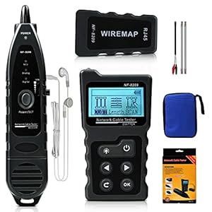 KOLSOL Netwerkkabeltester, netwerkkabel-tracker voor Cat5/Cat6, NF-8209 PoE-tester met NVC/LCD-LAN-kabel
