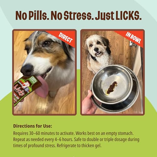 Licks Zen Calming Aid - Calm Behavior & Stress Support for Dogs & Cats - L-Theanine, Chamomile, Ashwagandha & Tryptophan - Pill-Free Gel Packets - Chicken Flavor - 5 Packets - Thumbnail 6