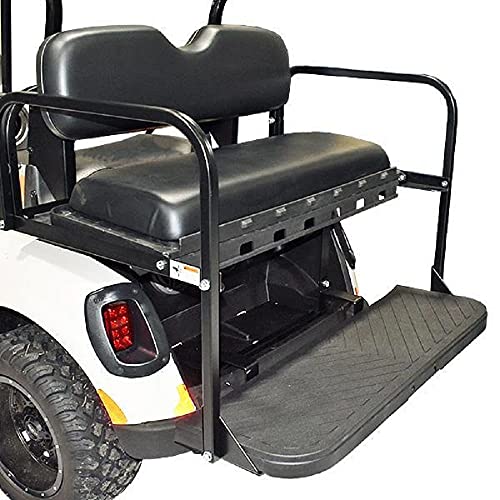 GTW MACH3 Golf Cart Rear Seat Kit Compatible with Club Car Precedent/Tempo/Onward | Fits 2004-Up Models | Steel Frame with Black Cushions