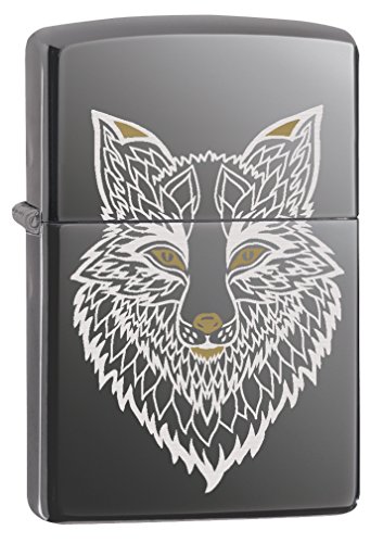 Encendedor Zippo Black Ice grabado zorro miniatura 1