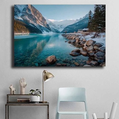 Toile murale élégante pour revitaliser un mur vide couleur vert noir 40x60cm
