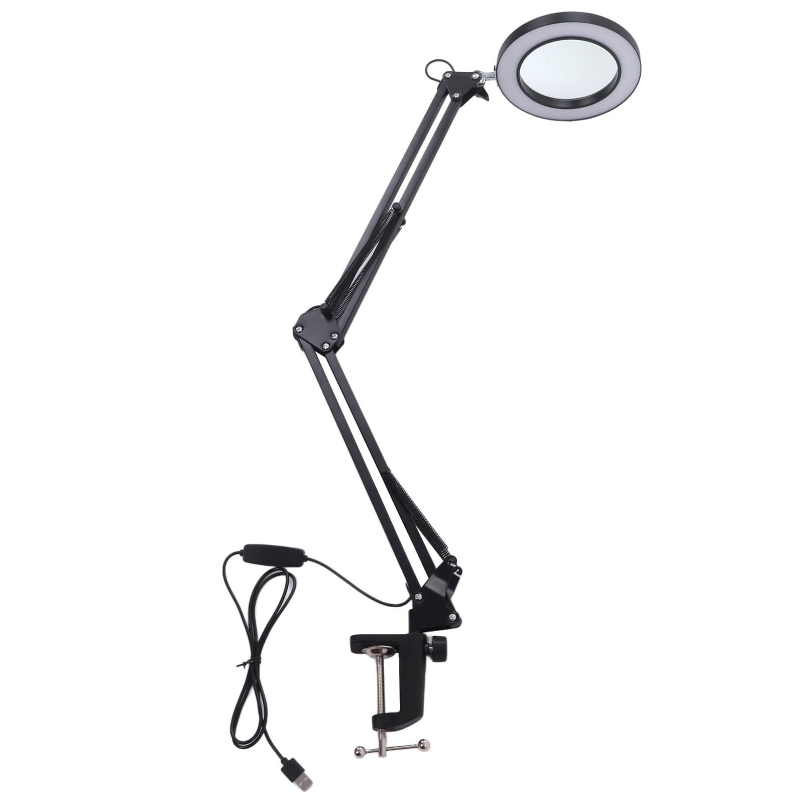 Hidyliu Lupa LED 5X con Clip y Brazo Flexible 3 Modos de Color para Lectura y Modelismo Vidrio