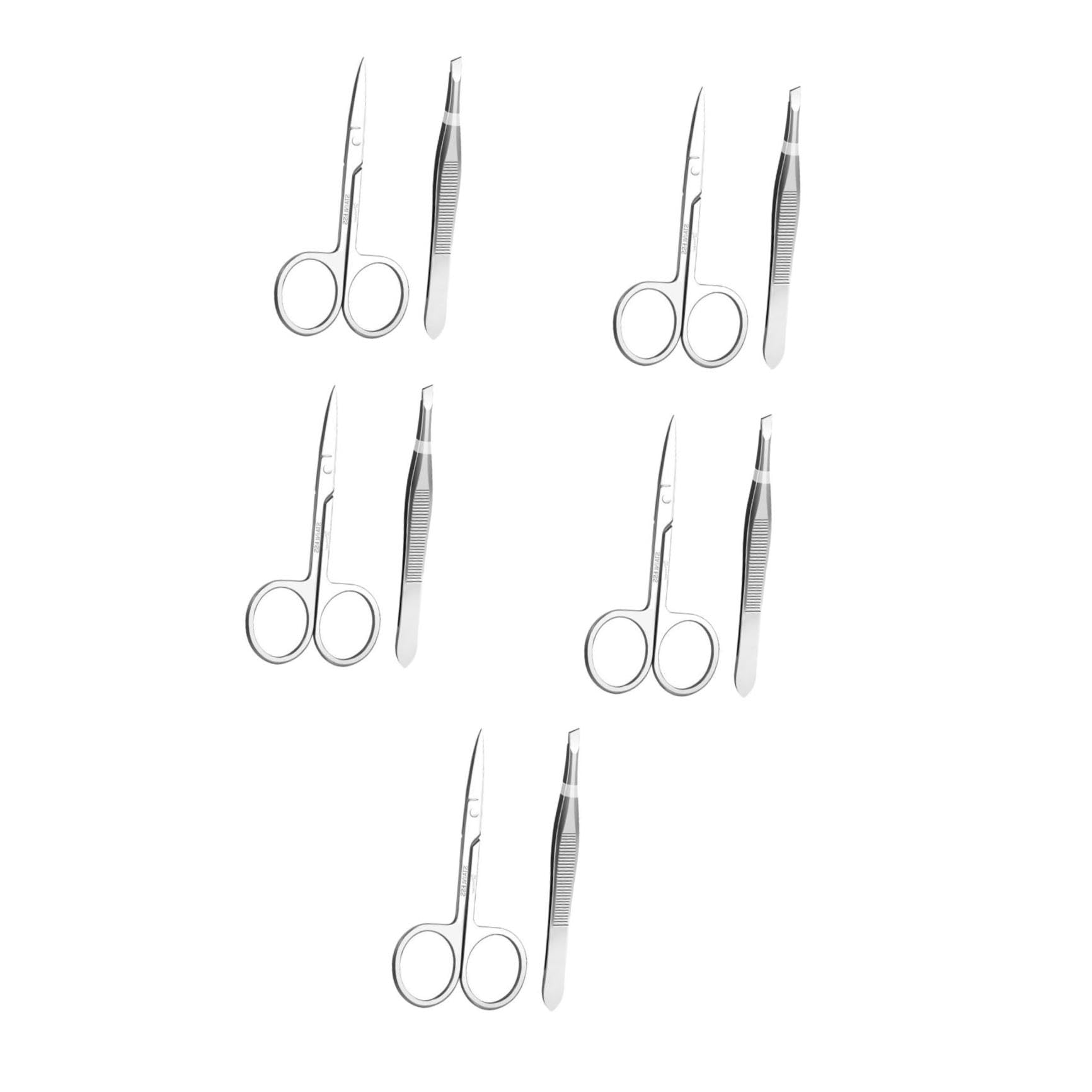 FRCOLOR 5sets Kit Per Sopracciglia e Pinzette Inossidabile Per Rifinitura e Styling Sopracciglia Design e Facile Usare
