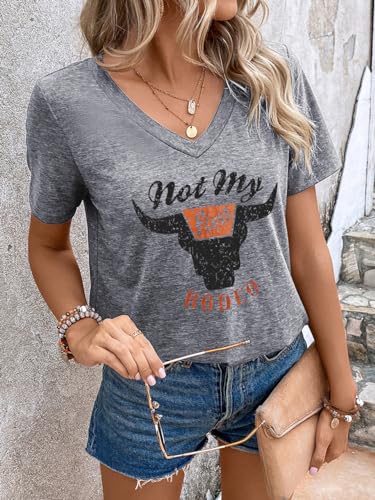 Women Summer Beach Tops Trees Print V Neck Short Sleeve Coconut Tree T Shirt Funny Graphic Tees2