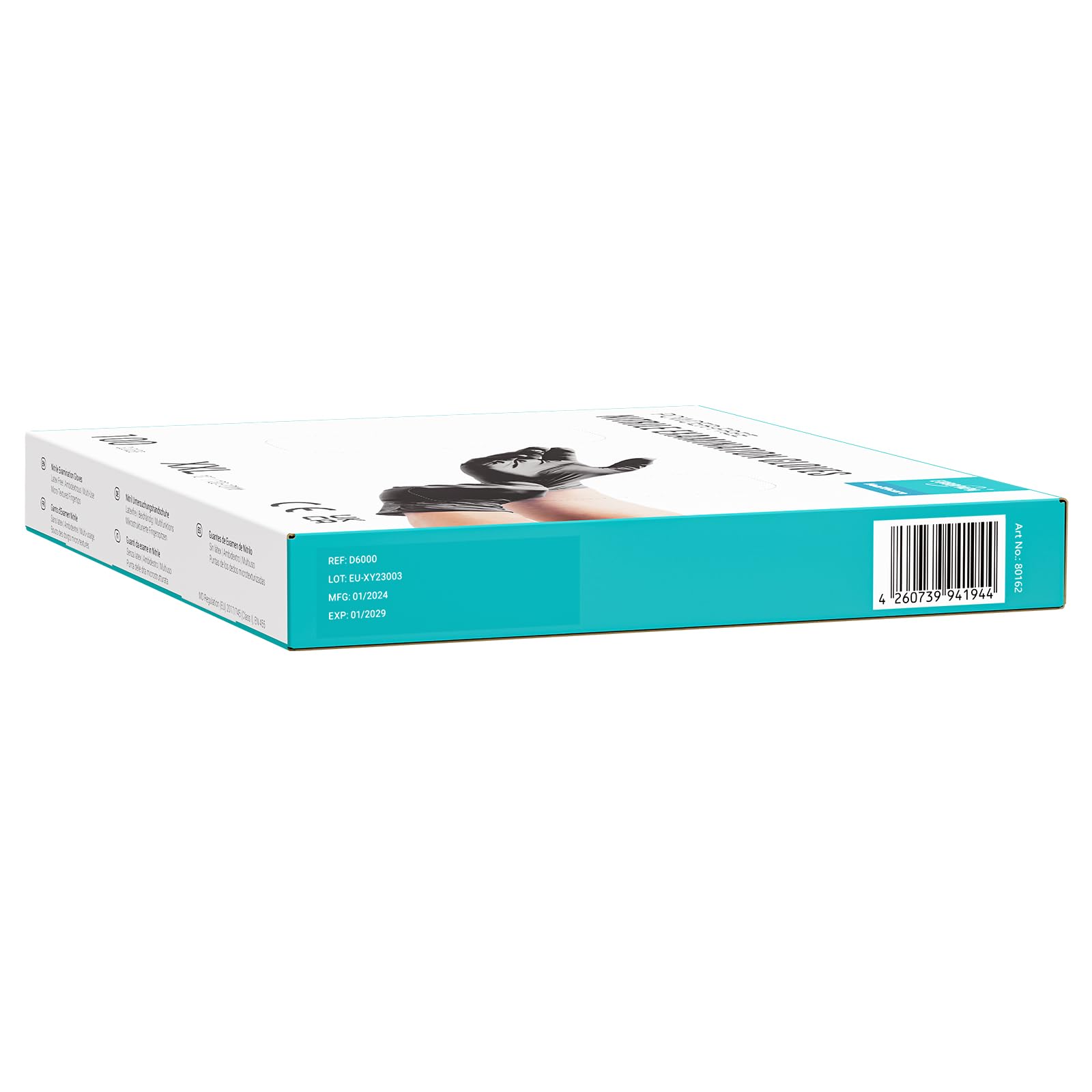 EUROPAPA® 2000 Stück (20x100) Nitrilhandschuhe Box Einweghandschuhe, Einmalhandschuhe, Untersuchungshandschuhe, puderfrei, ohne Latex, unsteril, latexfrei, disposible gloves (XXL, Schwarz)