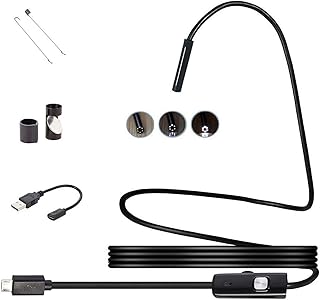 Sponsored Ad - Waterproof Endoscope Mini HD Camera Snake Tube 7 mm Lens USB Inspection 6 LED Borescope Inspection Camera for Type-C & Android & PC USB Endoscope