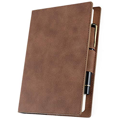 Lirener A5 Cuaderno de encuadernación con Alambre Forrado, Cuadernos de Tapa Dura Cuero de PU Planificador Diario Funda de Acolchada Organizador Bloc de Notas para Escuela de Negocios, 15x21.5cm Cover