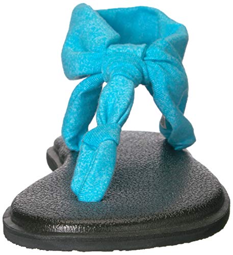 Sanuk Kids Girls' Lil Yoga Sling Ella Flip-Flop, heather blue, 06/07 M US Big Kid2