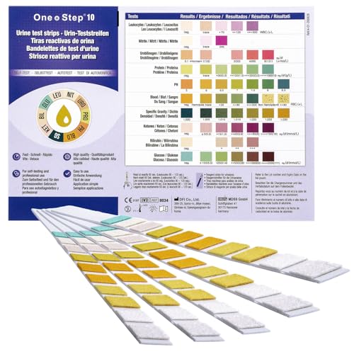 30 Stück One+Step Urin Teststreifen für 10 Parameter I Mit Farbkarte für...