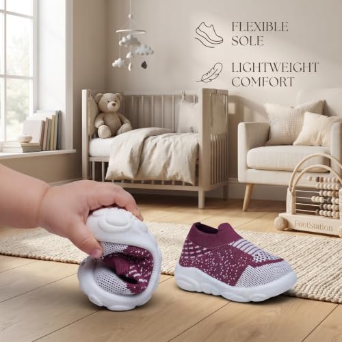 Image of Infant Shoes for Baby Boys & Girls | Musical Sound Walking Shoes | First Walker Shoes for Toddlers | Lightweight Breathable Knit Sneakers | Soft Sole Comfortable Slip On Shoes for Newborns, Babies & Kids