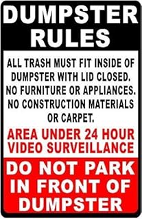 Garbage Disposal Rule Reminder Sign 16 X 12 Inch Grade Reflective Sheeting Rust Free Aluminum Easy Mount Fit Factory Community Waste Station