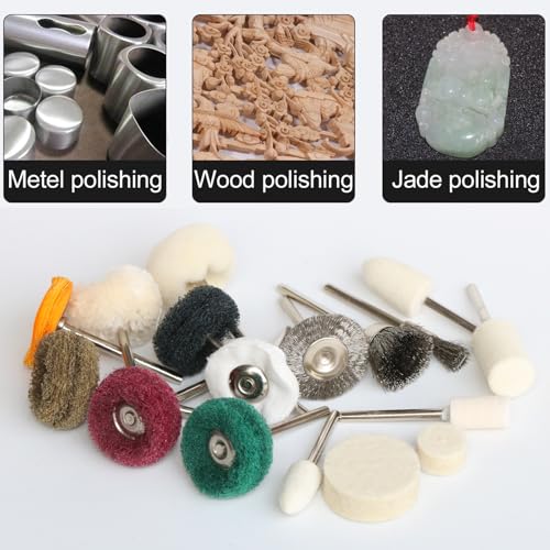 150 PCS Polishing Buffing Wheel for Dremel Polishing Kit, Abrasive Buffing Polishing Wheel Set for Rotary Tool Accessories, with 3mm Shank by Hiqalty - Image 4