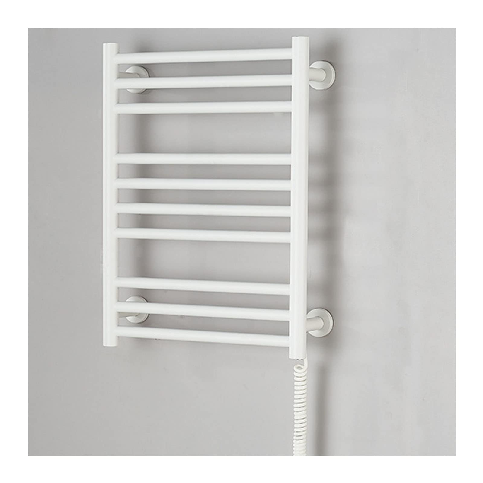 Sèche-serviettes mural chauffant 80W en acier inoxydable blanc 60x45 cm