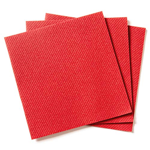 American Homestead Linen-Like Cocktail Napkins for Wedding, Birthday, 100 Pack Premium Colored Beverage/Bar Napkins Bulk, Eco-Friendly, Compostable, for Dessert, Cake, Drinks (Red, 4\" x 4\") - Thumbnail 4