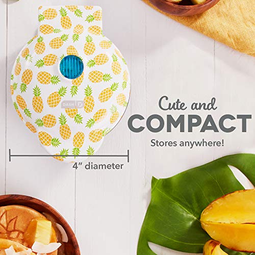 Image of Dash Mini Waffle Maker- Electric Waffle Maker for Fun Breakfasts - Dual Nonstick Cooking Surface - Enjoy Fun, Family-Friendly Treats - White Pineapple