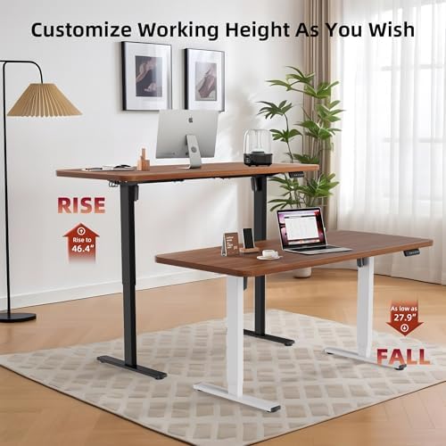Standing Desk Frame with 330lbs Powerful Dual Motor, Electric Adjustable Height Computer Desk Legs, Sit Stand Up Desk Base with Memory Controller, for Home Office, Black,ED04NB (Frame Only) - Thumbnail 2