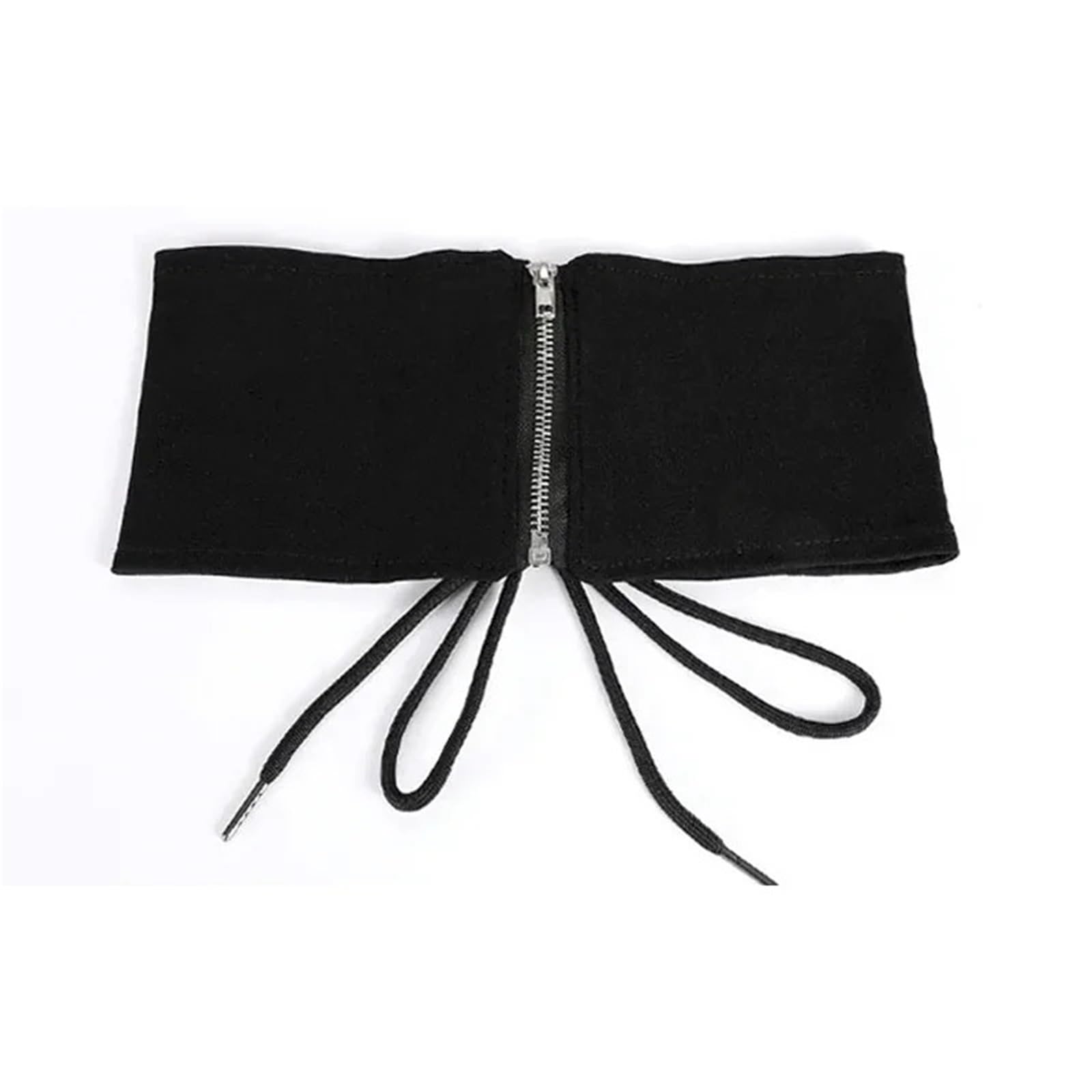Xpjyua Women's Black Cummerbund Corset Belt Dress Designer Waistbands Lad Zipper Cummerbunds Elastic Wide Waist Belts