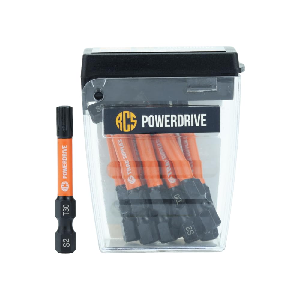 Rc Screws Rcs T30 50Mm Length Impact Screwdriver Bits (Tub Of 10)
