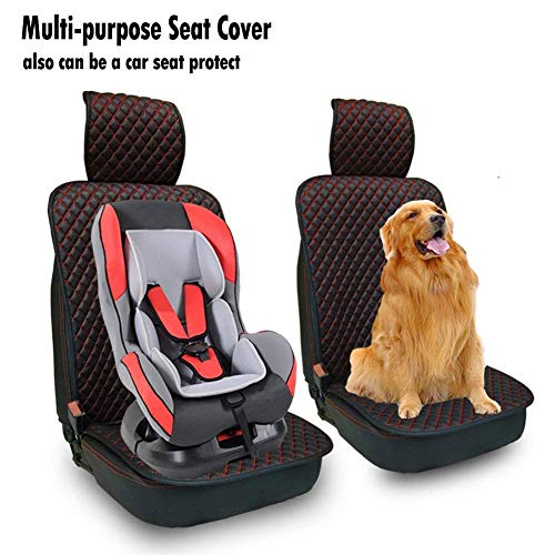 Big Ant Luxury Pu Leather Car Seat Covers, 2 Pcs Front Seat Protector, Universal Four Seasons Car Interior Seat Covers Pad Mat Waterproof Anti-Slip Car Seat Cushion - Fit For Most Car,Truck,Suv #TOP3