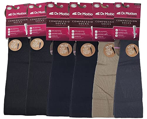 Dr. Motion 6 Pairs Women Copper Infused Graduated compression knee high socks2